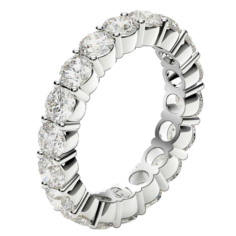 Round Cut Lab Grown Diamond Eternity Ring in 14k White Gold (2 cttw FG/VS2)