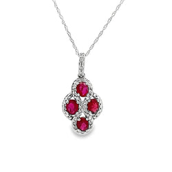 .78ct Ruby Diamond Fashion Pendants 10KT White Gold