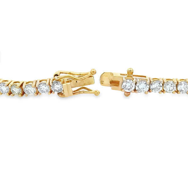 Natural 5.50ct Diamond Tennis Bracelet 18KT Yellow Gold