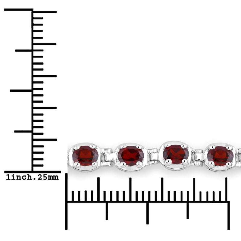 1.80 Carat Genuine Garnet .925 Sterling Silver Bracelet