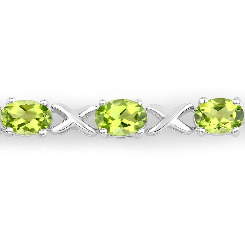 4.15 Carat Genuine Peridot .925 Sterling Silver Bracelet