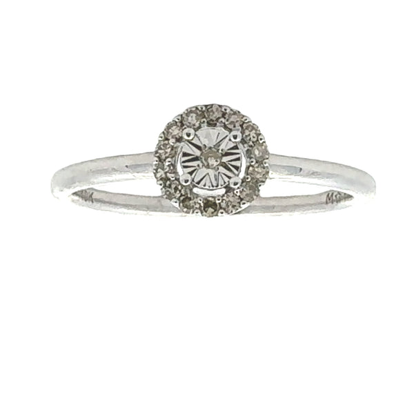 Natural .10ct Diamond Promise Ring 10KT White Gold