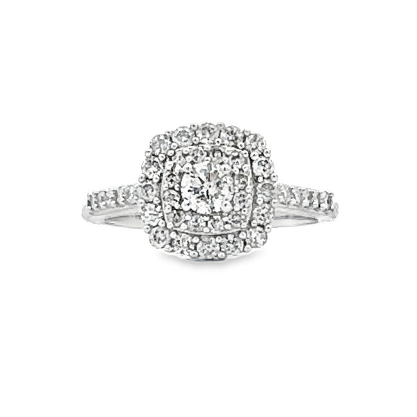 1.00ct Diamond Ctr Diamond Eng Only 14KT White Gold