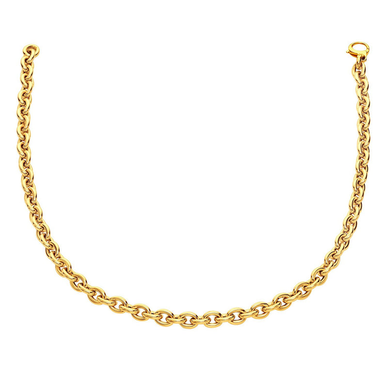 14k Yellow Gold Polished Cable Link Necklace