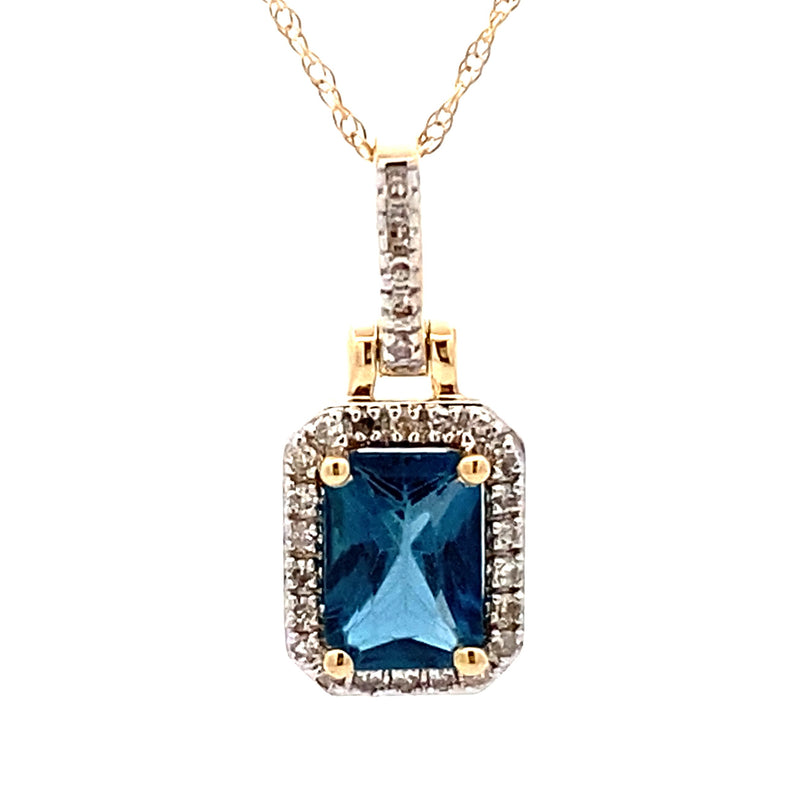 London Blue Topaz Fashion Pendants 14KT Yellow Gold