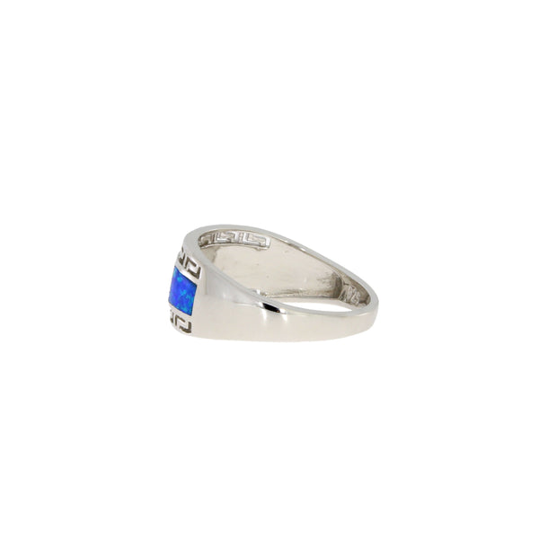 Natural Created Opal Ring Sterling Silver