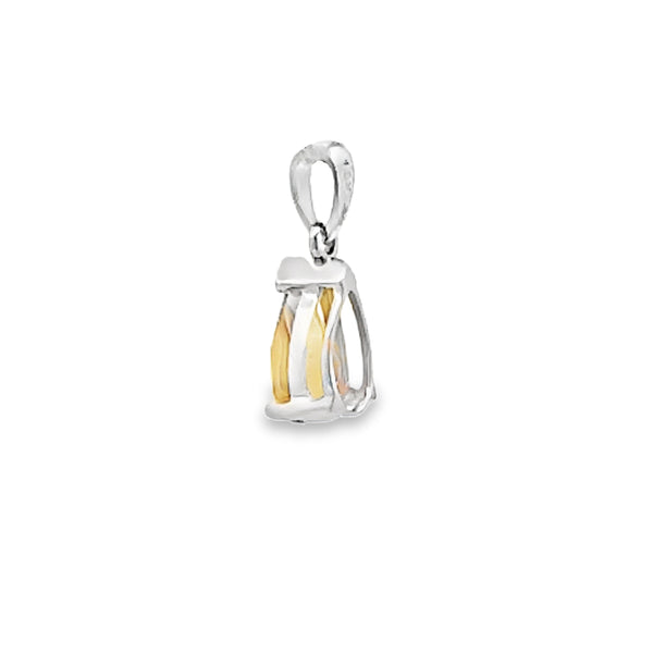 Genuine .70ct Citrine Fashion Pendants 10KT White Gold