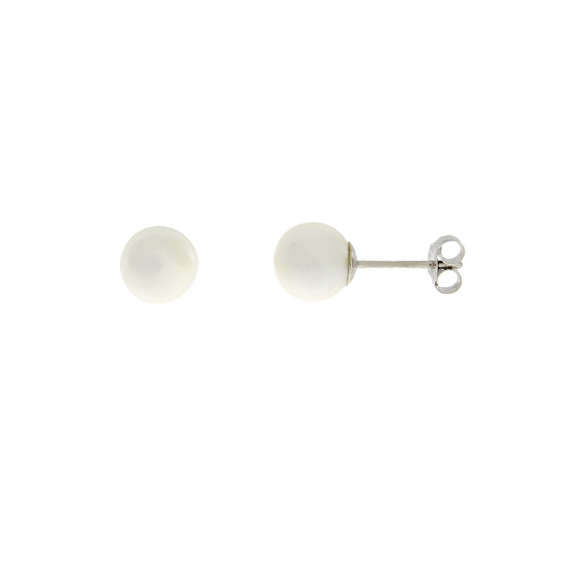 Pearl Stud Earrings Sterling Silver