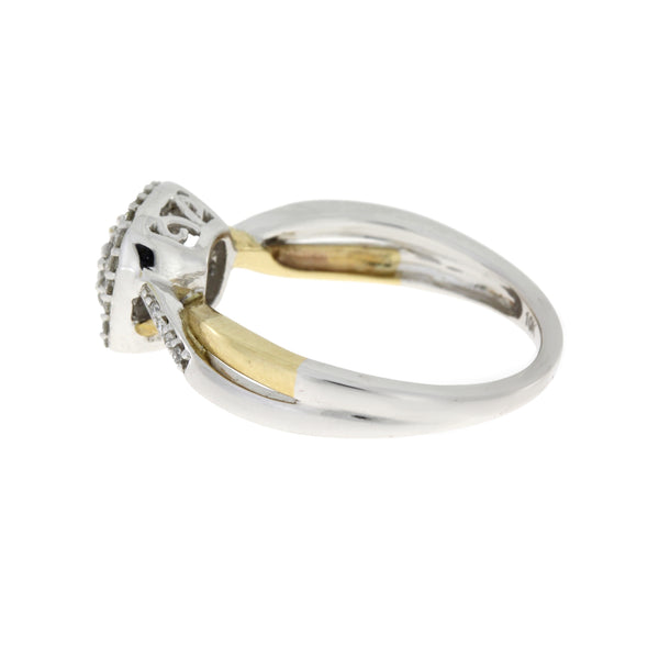 Natural .20ct Diamond Ring 10KT 2 Tone Gold