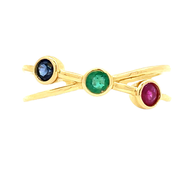 Natural .31ct Sapphire Ruby Ring 14KT Yellow Gold