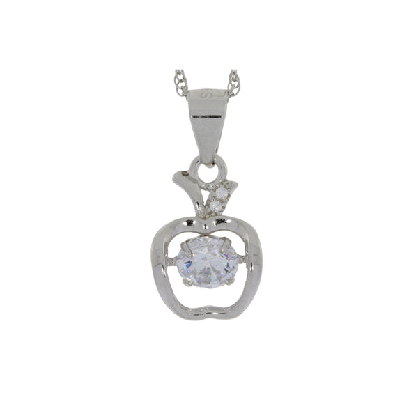 Natural Silver and CZ Dancing Pendants Sterling Silver