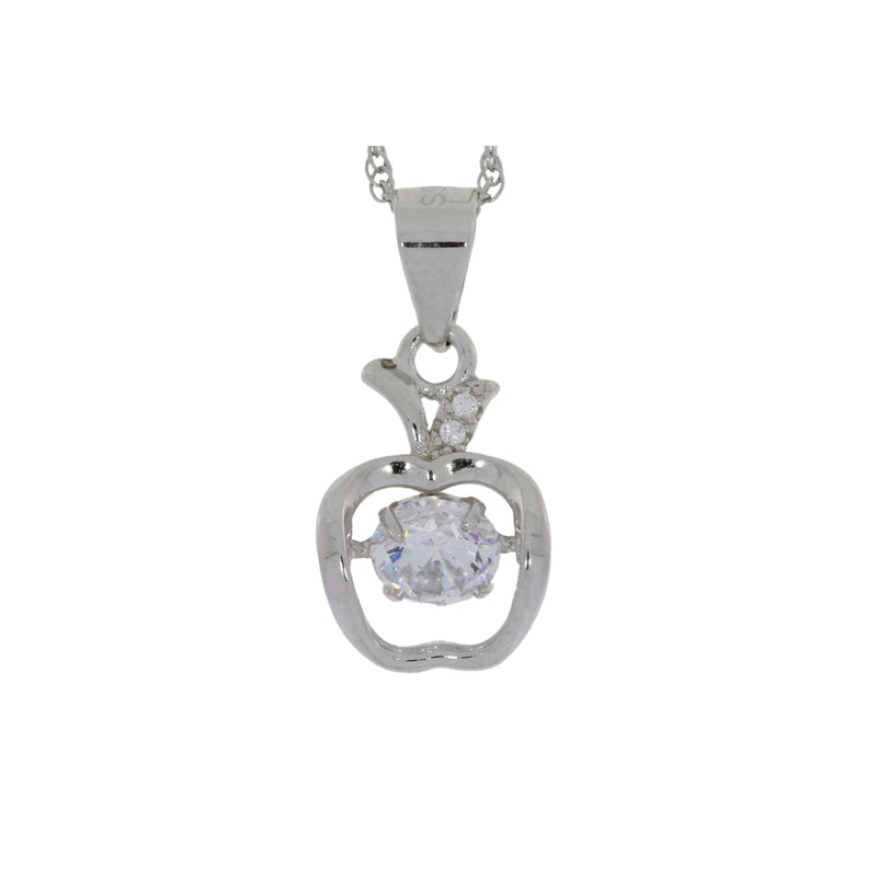 Natural Silver and CZ Dancing Pendants Sterling Silver