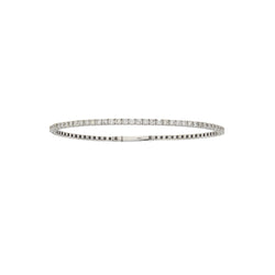 Natural 1.10ct Diamond Bangle Bracelet 14KT White Gold