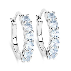 1.44 Carat Genuine Blue Topaz .925 Sterling Silver Earrings