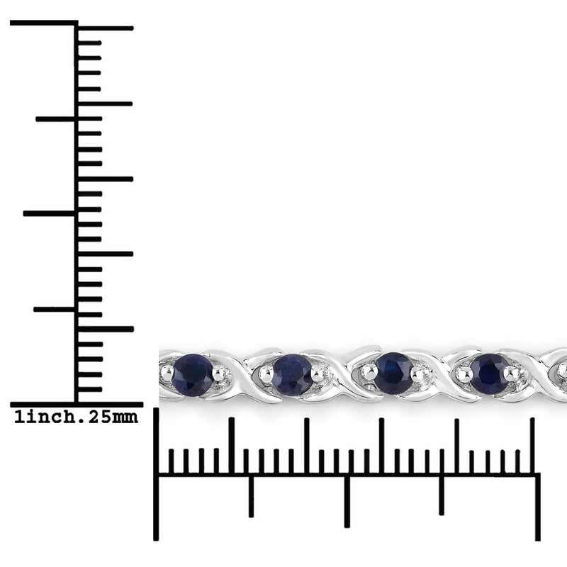 0.88 Carat Genuine Blue Sapphire .925 Sterling Silver Bracelet