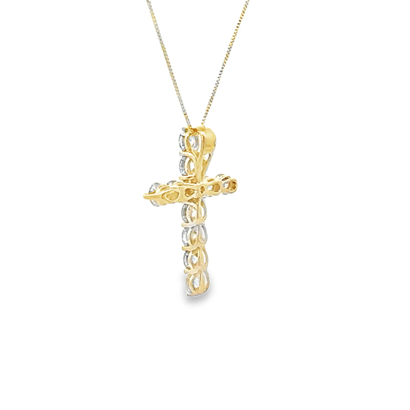 .73ct Diamond Cross Religious Pendant 14KT Yellow Gold