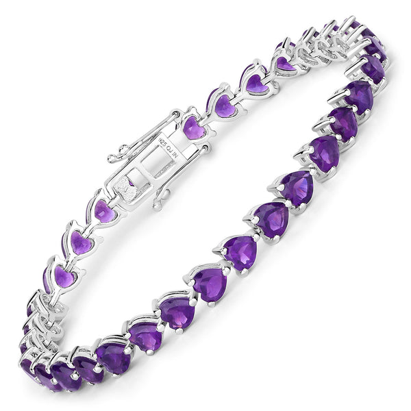 13.33 Carat Genuine Amethyst .925 Sterling Silver Bracelet