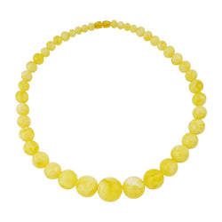 Yellow Amber Graduated Bead Statement Necklace