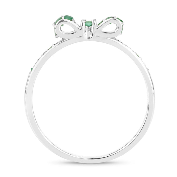 0.27 Carat Genuine Zambian Emerald 14K White Gold Ring