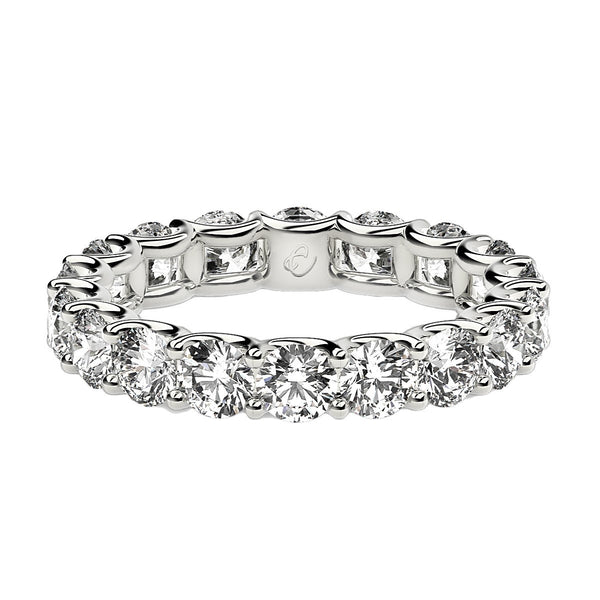 Round Cut Lab Grown Diamond Eternity Ring in 14k White Gold (2 cttw FG/VS2)