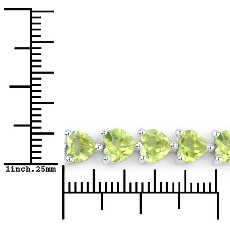 13.64 Carat Genuine Peridot .925 Sterling Silver Bracelet