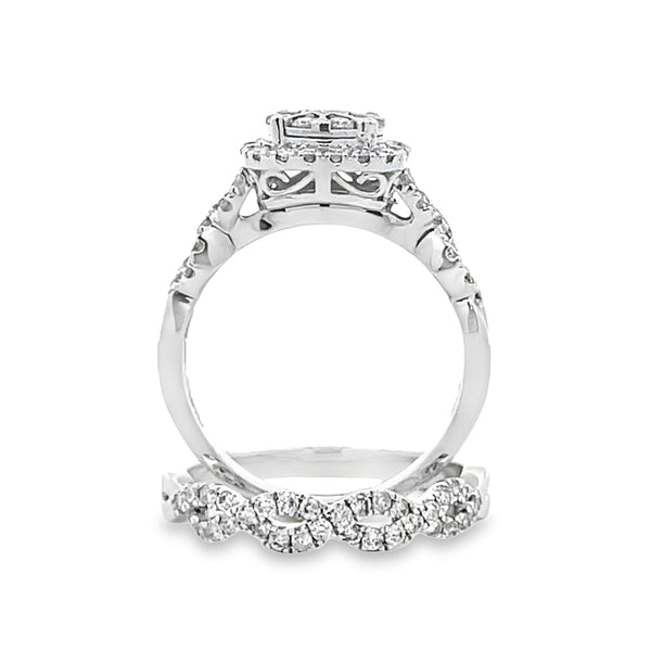 1.00ct Diamond Engagement Ring Set 10KT White Gold