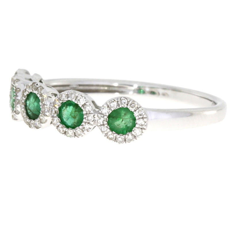 .50ct Emerald Diamond Wedding Band Ring 14KT White Gold