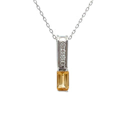 .06ct Citrine Diamond Fashion Pendants 10KT White Gold