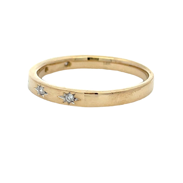 .06ct Diamond Wedding Band Ring 14KT Yellow Gold
