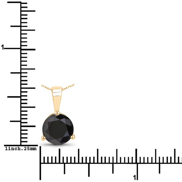 2.45 Carat Genuine Black Diamond 14K Yellow Gold Pendant