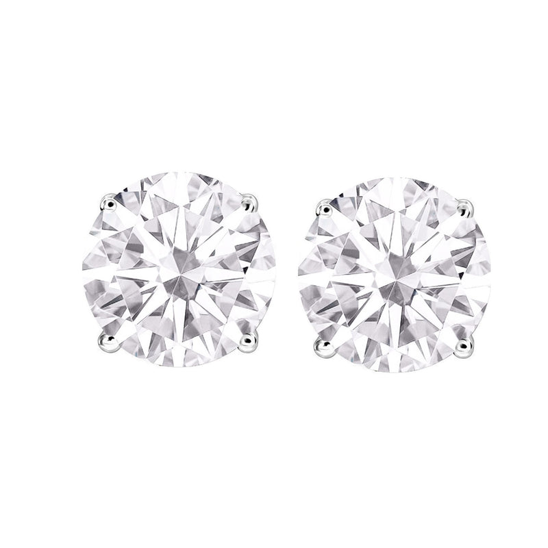 V3 Jewelry 0.45CT Sterling Silver with Round Lab Grown Moissanite Stud Earrings