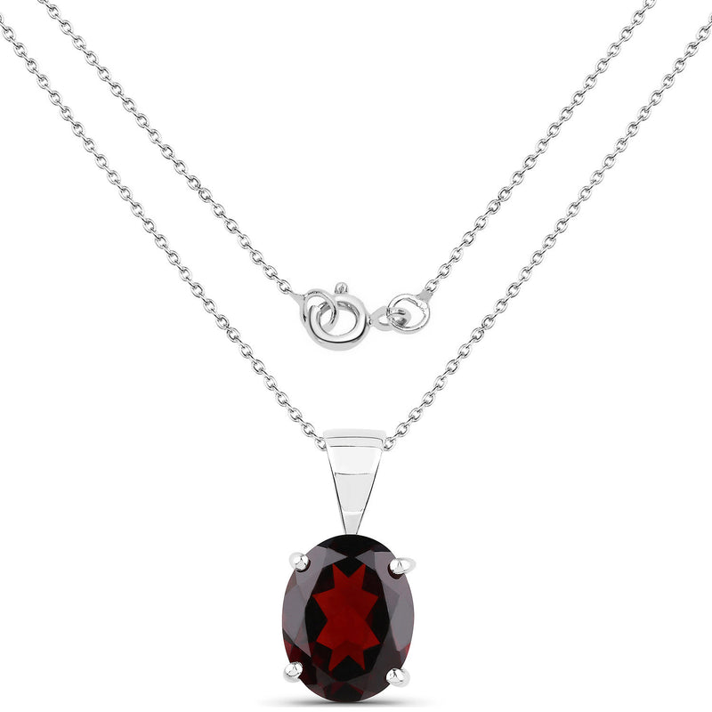 3.70 Carat Genuine Garnet .925 Sterling Silver Jewelry Set