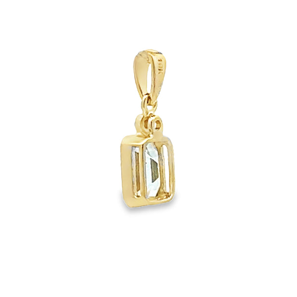 Aquamarine Diamond Fashion Pendants 10KT Yellow Gold