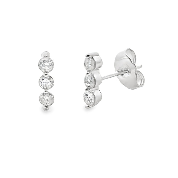 Natural .20ct Diamond Earrings 14KT White Gold