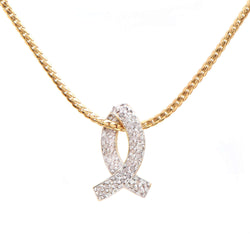 0.45 ctw Diamonds 18K Gold Plated Designer Pendant 16 in