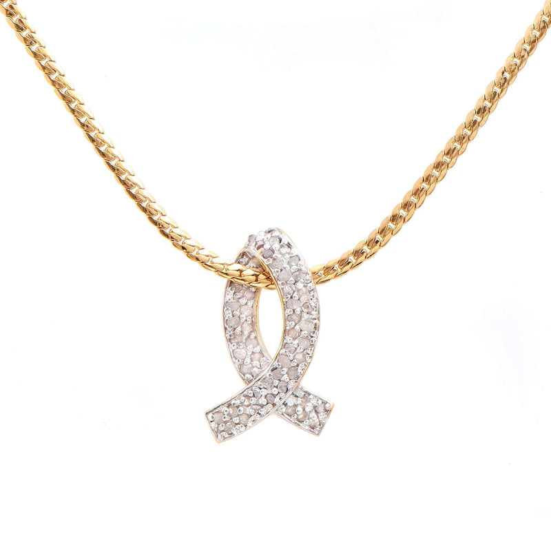 0.45 ctw Diamonds 18K Gold Plated Designer Pendant 16 in