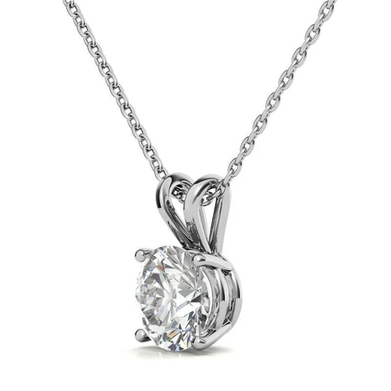 0.75 Carat Lab Grown Diamond Necklace 14K White Gold