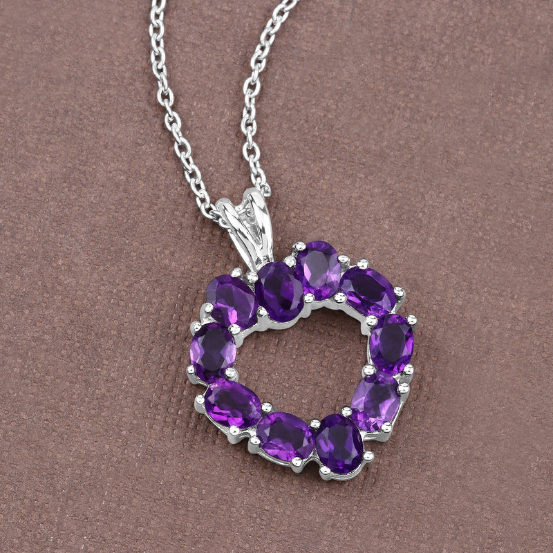 1.60 Carat Genuine Amethyst .925 Sterling Silver Pendant