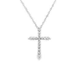 .20ct Diamond Cross Religious Pendant 10KT White Gold