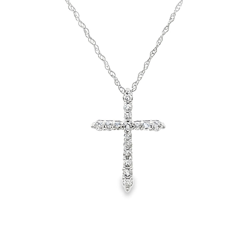 .20ct Diamond Cross Religious Pendant 10KT White Gold