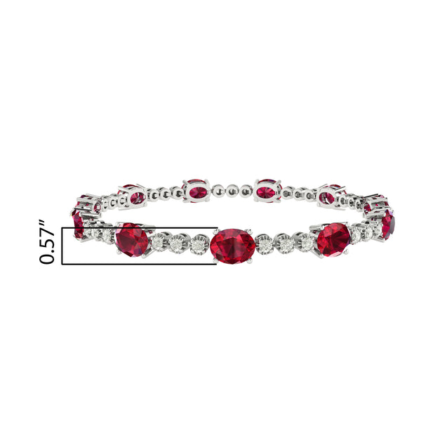 V3 Jewelry Ruby & White Topaz Link Bracelet