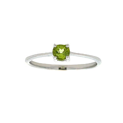 Natural .26ct Peridot Ring Sterling Silver