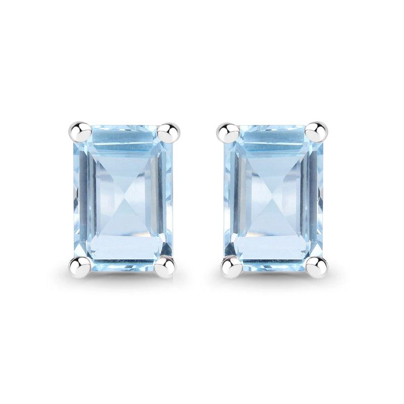 1.36 Carat Genuine Blue Topaz .925 Sterling Silver Earrings