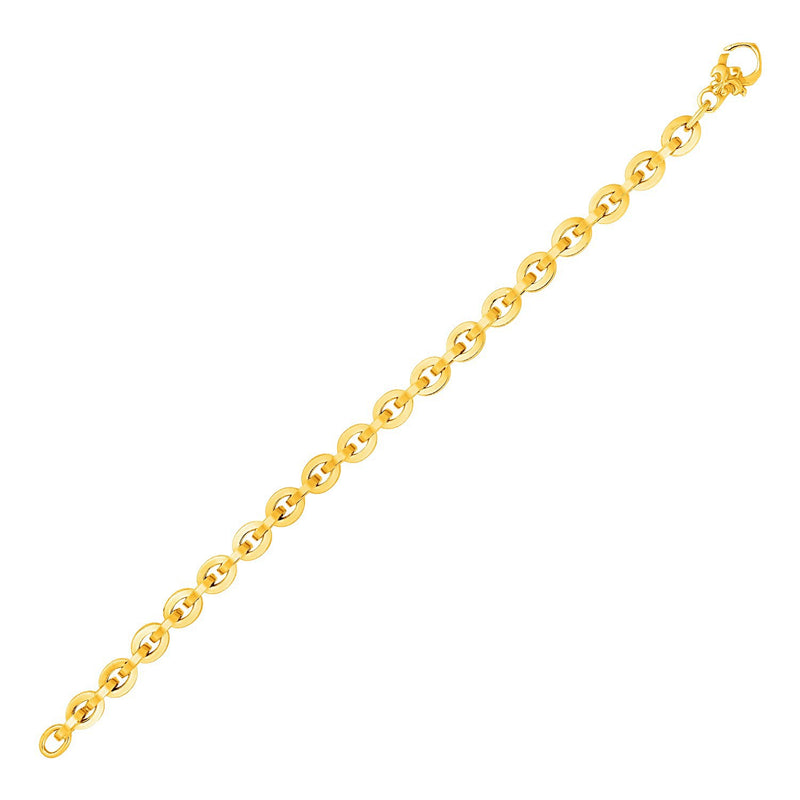 Shiny Oval Link Bracelet in 14k Yellow Gold