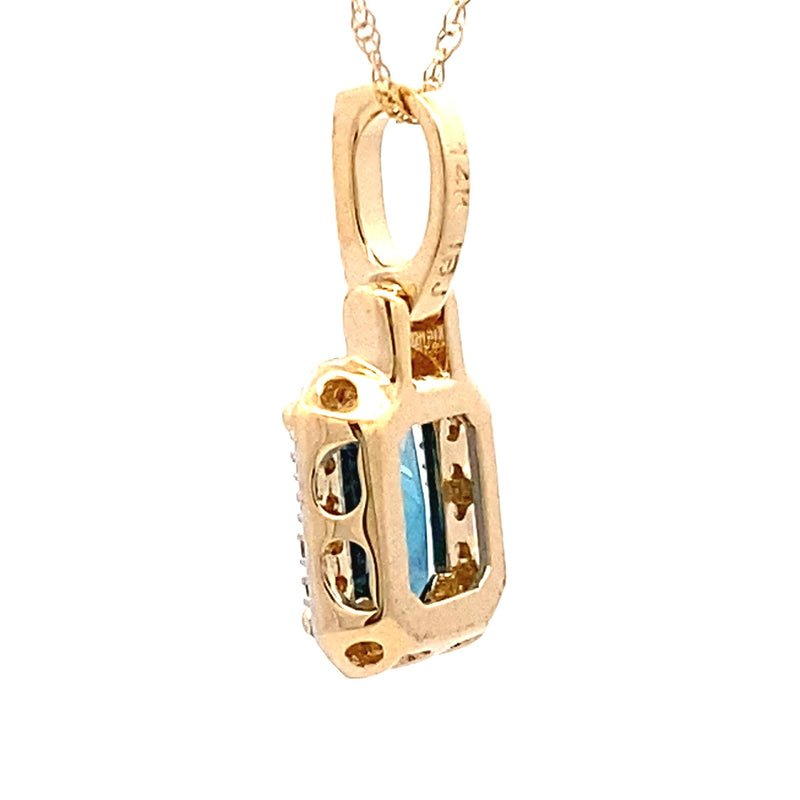 London Blue Topaz Fashion Pendants 14KT Yellow Gold