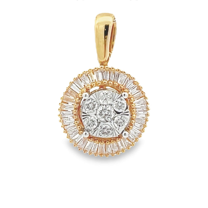 Natural .33ct Diamond Fashion Pendants 14KT Yellow Gold