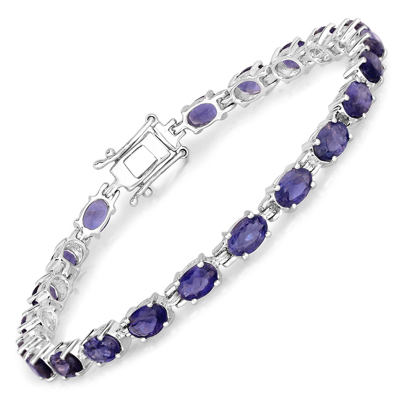 8.61 Carat Genuine Iolite .925 Sterling Silver Bracelet