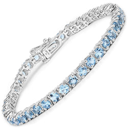 8.82 Carat Genuine Blue Topaz .925 Sterling Silver Bracelet