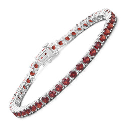 9.68 Carat Genuine Garnet .925 Sterling Silver Bracelet