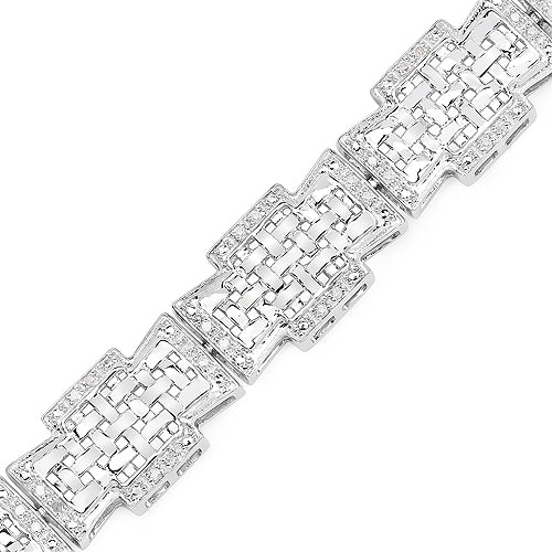 0.48 Carat Genuine White Diamond .925 Sterling Silver Bracelet